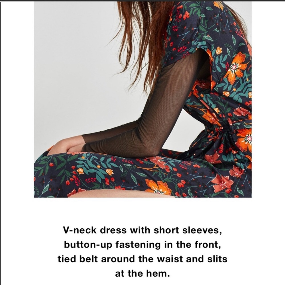 Zara Floral Wrap Dress - Picture 3 of 8